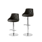 Diamond Style Adjustable Height Barstools - Black