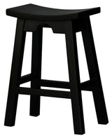 Ryo Black Solid Mahogany Kitchen Counter Stool