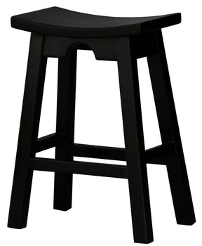 Ryo Black Solid Mahogany Kitchen Counter Stool