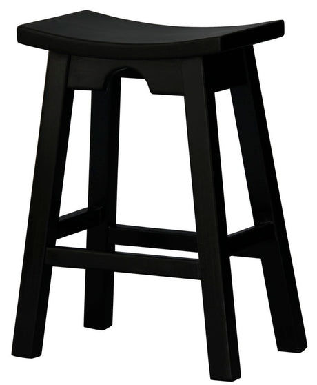 Ryo Black Solid Mahogany Kitchen Counter Stool
