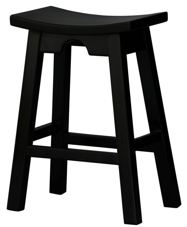 Ryo Black Solid Mahogany Kitchen Counter Stool