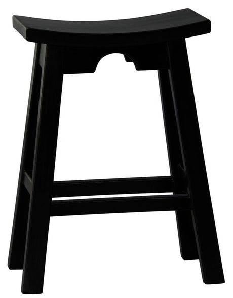 Ryo Black Solid Mahogany Kitchen Counter Stool