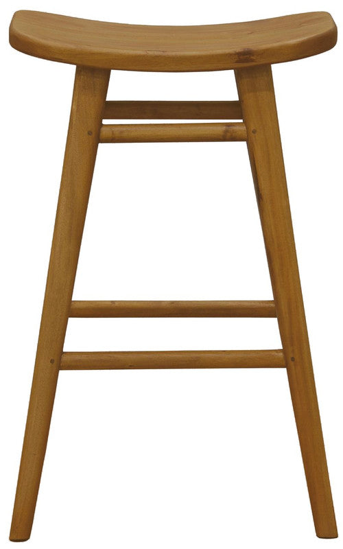 Aria Oval Solid Timber Counter Stool - Caramel