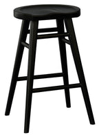 Scandinavian Solid Mahogany Counter Stool - Black