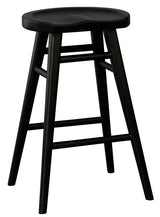 Scandinavian Solid Mahogany Counter Stool - Black