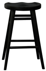 Scandinavian Solid Mahogany Counter Stool - Black