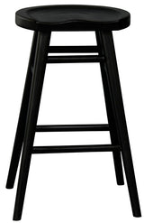 Scandinavian Solid Mahogany Counter Stool - Black