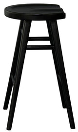 Scandinavian Solid Mahogany Counter Stool - Black