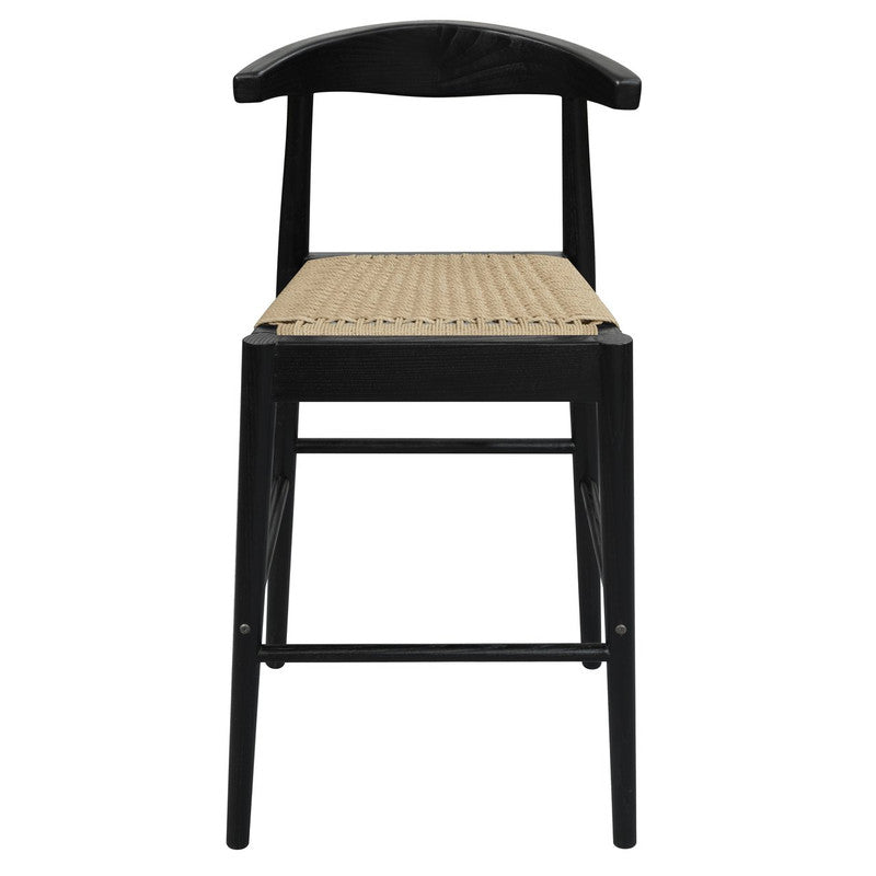 Arden Solid Oak Loom Counter Stool - Black