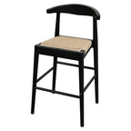 Arden Solid Oak Loom Counter Stool - Black