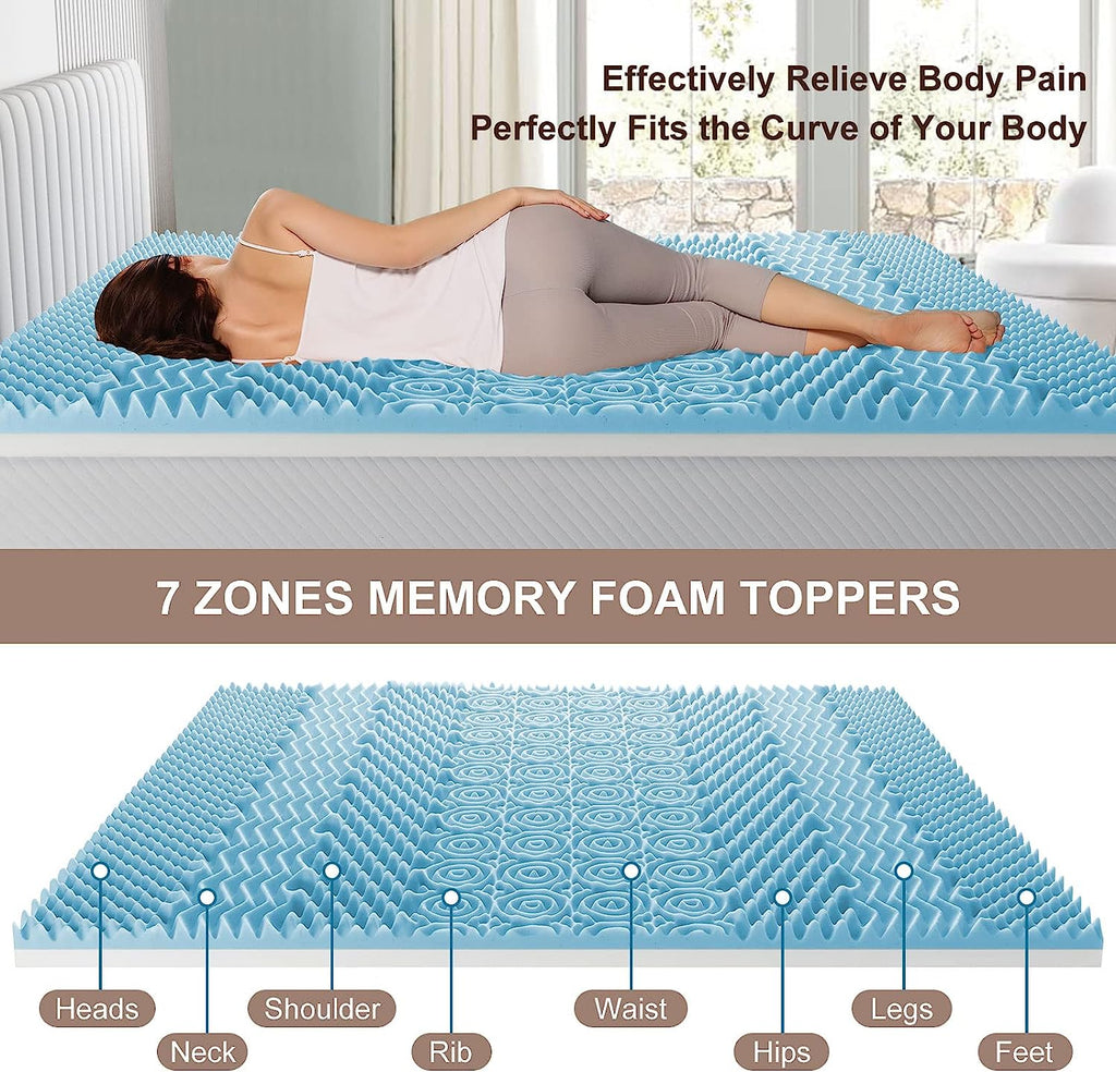 7 Zone Cool Gel Memory Foam Mattress Topper