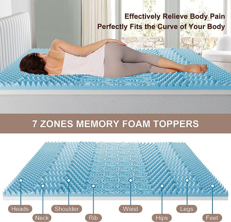 7 Zone Cool Gel Memory Foam Mattress Topper