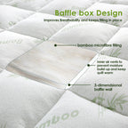 Bamboo Pillowtop Mattress Topper for Ultimate Comfort