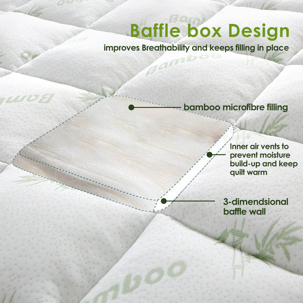 Bamboo Pillowtop Mattress Topper for Ultimate Comfort