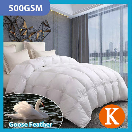 Goose Feather Down Quilt 500 GSM King Size