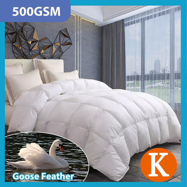 Goose Feather Down Quilt 500 GSM King Size