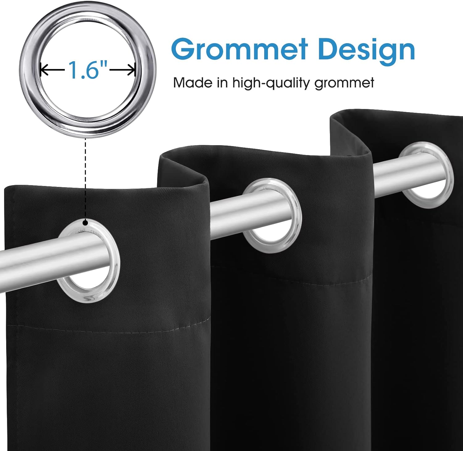 Premium Eyelet Blackout Curtains Pair