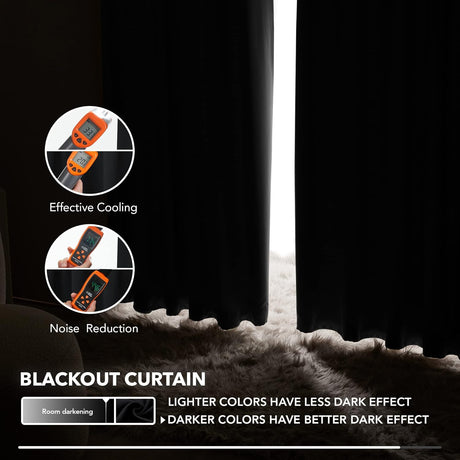 Premium Eyelet Blackout Curtains Pair