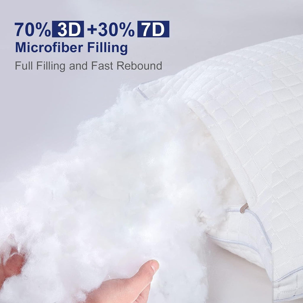 2xKing Adjustable Luxury Cotton Pillows