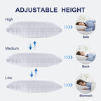 2xKing Adjustable Luxury Cotton Pillows