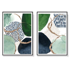 Wall Art Abstract Canvas 2 Sets Framed Decorative Artwork for Living Room or Office