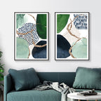 Wall Art Abstract Canvas 2 Sets Framed Decorative Artwork for Living Room or Office