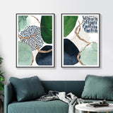 Wall Art Abstract Canvas 2 Sets Framed Decorative Artwork for Living Room or Office