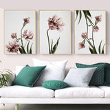 Wall Art Tulip Flower 3 Sets Gold Frame Canvas Decorative Home Decoration Print