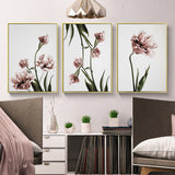 Wall Art Tulip Flower 3 Sets Gold Frame Canvas Decorative Home Decoration Print
