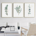 Wall Art Eucalyptus Plant 3 Sets Gold Frame Canvas Home Decorative Gallery Prints