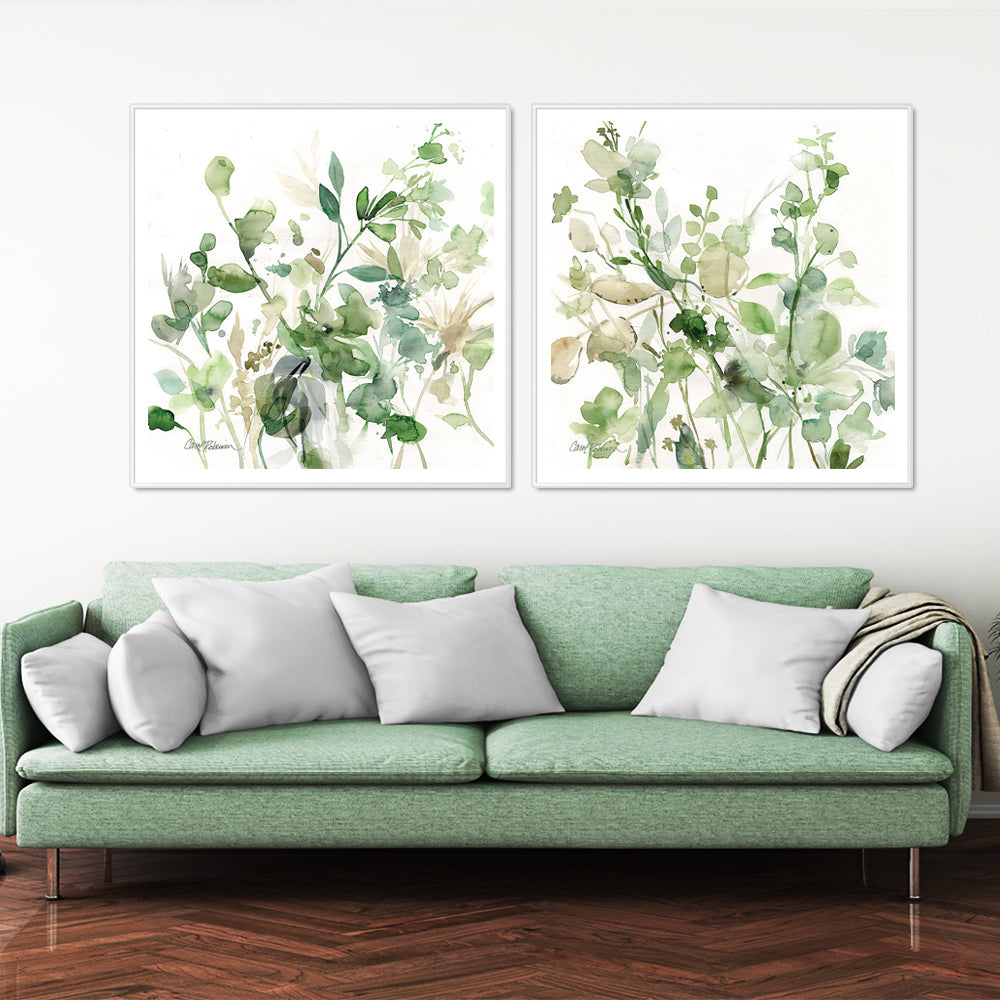 Wall Art Sage Garden by Carol Robinson Canvas Artwork Set Decor Collection