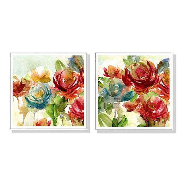 Wall Art Modern Floral Canvas Rosewater Garden By Carol Robinson 2 Sets