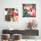 Wall Art Eucalyptus Bouquet 2 Sets Framed Canvas Prints for Living Room Decor