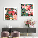 Wall Art Eucalyptus Bouquet 2 Sets Framed Canvas Prints for Living Room Decor