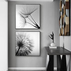 Wall Art Black and White Dandelion 2 Sets Canvas Artwork Modern Minimalist Decor
