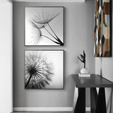 Wall Art Black and White Dandelion 2 Sets Canvas Artwork Modern Minimalist Decor