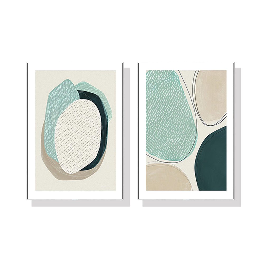 Wall Art Abstract Circle Canvas Framed Set for Home Decoration and Living Spaces