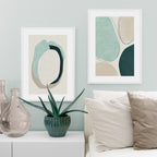 Wall Art Abstract Circle Canvas Framed Set for Home Decoration and Living Spaces
