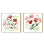 Wall Art Florals 2 Sets Gold Frame Canvas Decorative Home Wall Decor Gallery