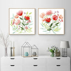 Wall Art Florals 2 Sets Gold Frame Canvas Decorative Home Wall Decor Gallery
