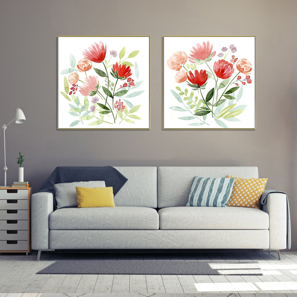 Wall Art Florals 2 Sets Gold Frame Canvas Decorative Home Wall Decor Gallery