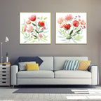 Wall Art Florals 2 Sets Gold Frame Canvas Decorative Home Wall Decor Gallery