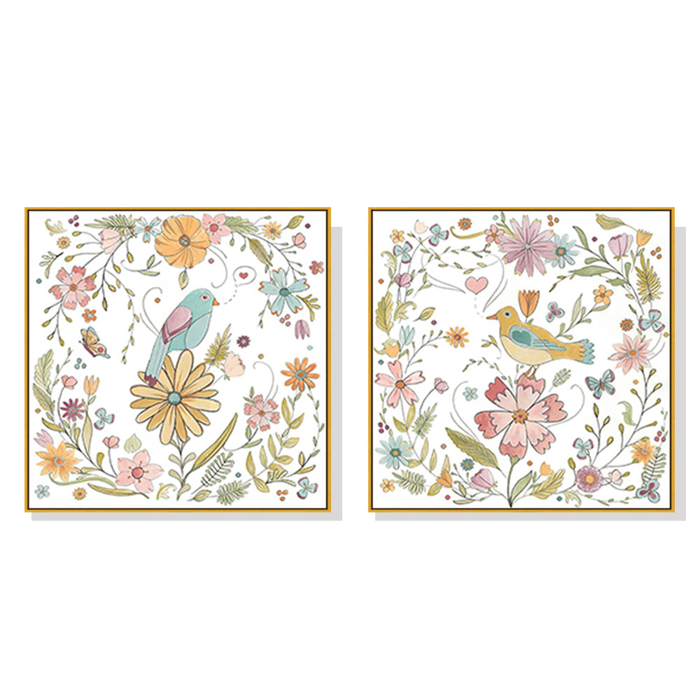 Wall Art Floral Birds Canvas Decorative Home Decor Canvas Print for Living Room