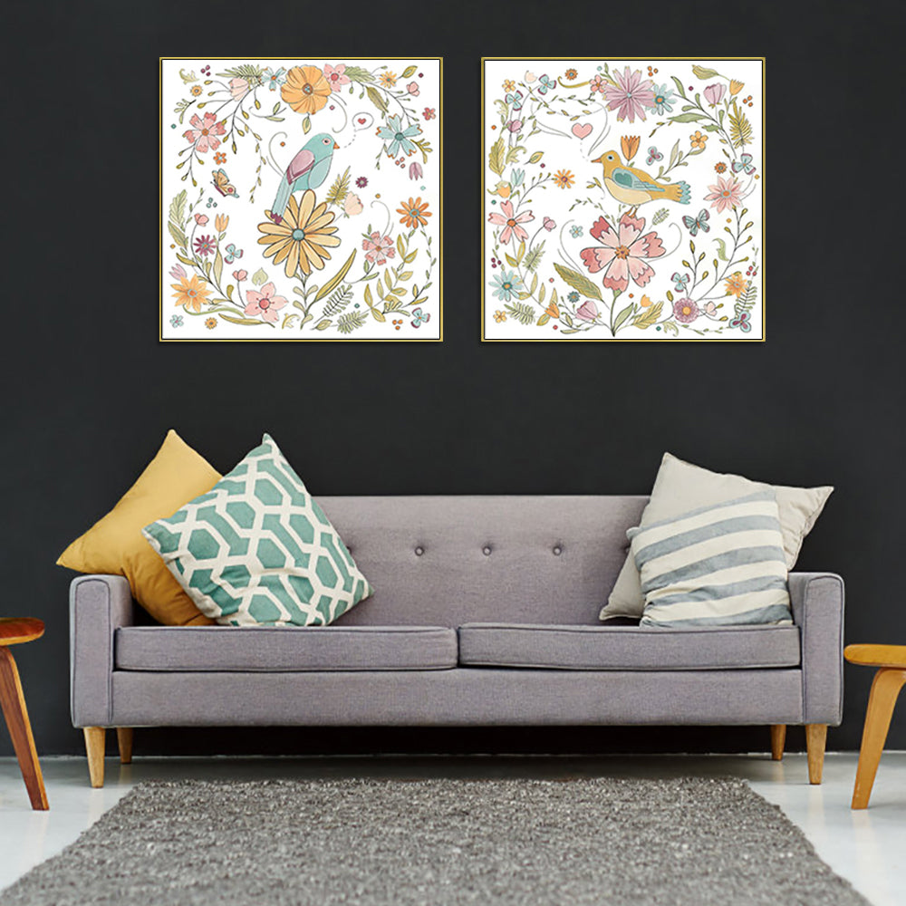 Wall Art Floral Birds Canvas Decorative Home Decor Canvas Print for Living Room
