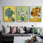 Wall Art Van Gogh Sunflowers Roses 3 Sets Gold Frame Canvas Print Home Decor