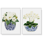 Wall Art Elegant Flower 2 Sets Canvas Decorative Floral Prints for Living Room