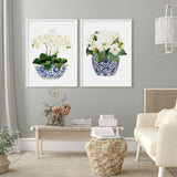 Wall Art Elegant Flower 2 Sets Canvas Decorative Floral Prints for Living Room
