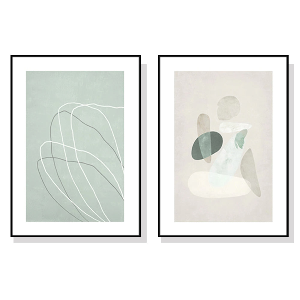 Wall Art Abstract body and lines 2 Sets Framed Canvas Art Set Decorative Wall Canvases
