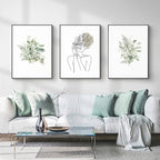 Wall Art Botanical Line Girl 3 Sets Frame Canvas Framed Canvas Prints for Home Decor