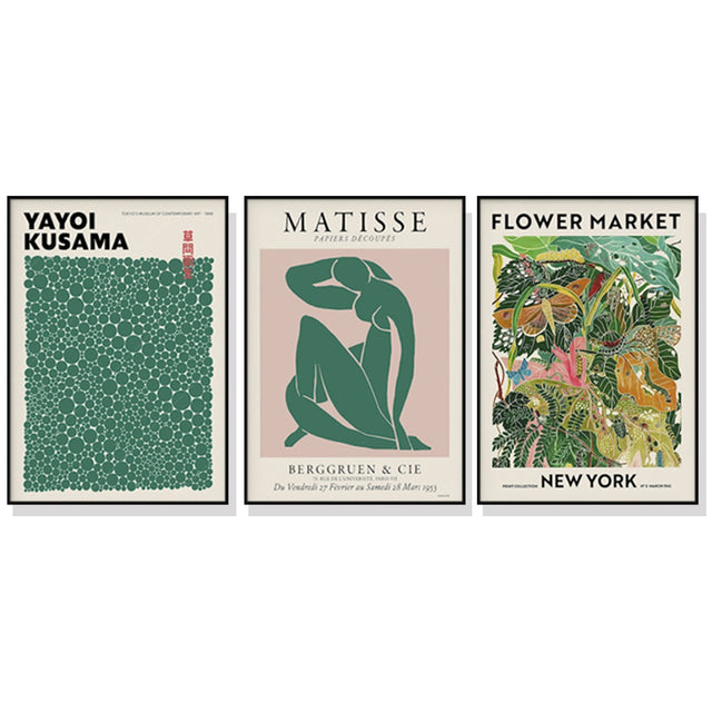 Wall Art Flower Market Matisse Print Yayoi Kusama Canvas Collection Modern Prints